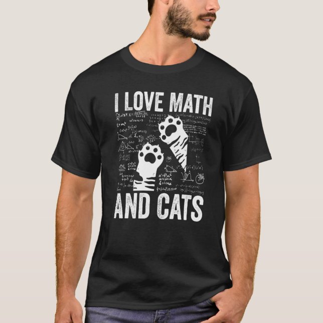 Jag älskar matematik och katter för katters skull  t shirt (Framsida)