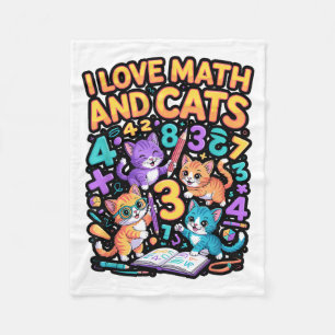 Jag älskar matematik och katter lärare elev fleecefilt