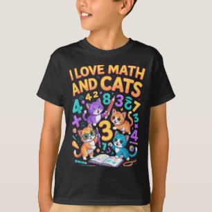 Jag älskar matematik och katter lärare elev t shirt