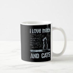 Jag älskar matematik och katter Rolig kattälskare Kaffemugg