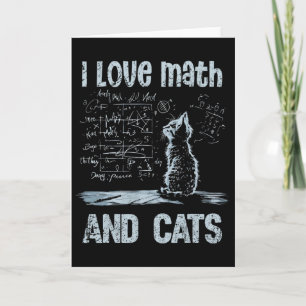 Jag älskar matematik och katter Rolig kattälskare Kort