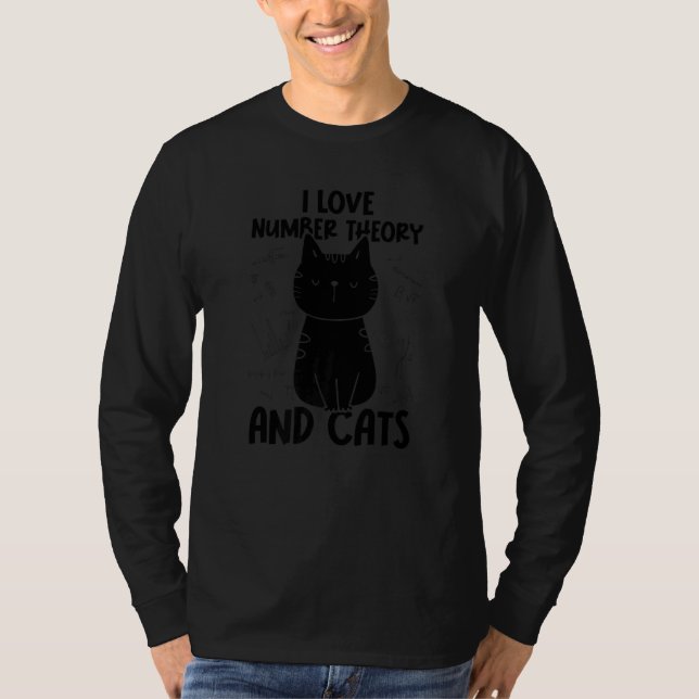 Jag älskar matematik och katter   Talteori T Shirt (Framsida)