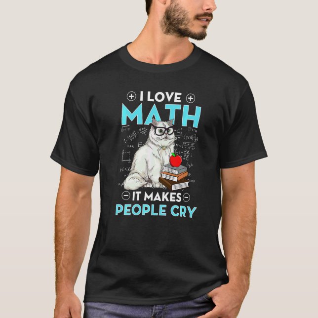 Jag älskar matematiklärare matematikundervisning m t shirt (Framsida)