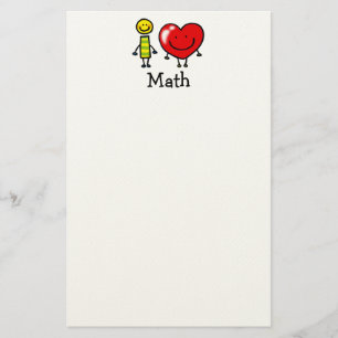 jag älskar math brevpapper