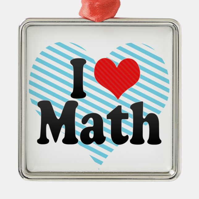 Jag älskar Math Julgransprydnad Metall (Framsidan)