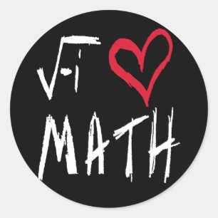 Jag älskar math runt klistermärke