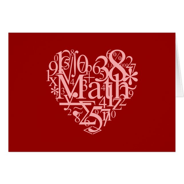 Jag älskar Mathkortet Hälsningskort (Framsidan Horizontal)