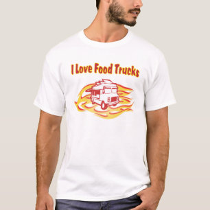 jag älskar matlastbilar med flammar tee shirt