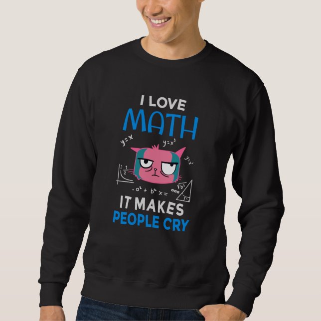 Jag älskar matte Det får folk att gråta Lång Ärmad Tröja (Framsida)