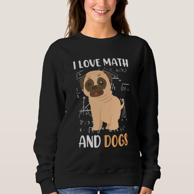 Jag älskar matte och hundar mopp matematiker Matte T Shirt (Framsida)