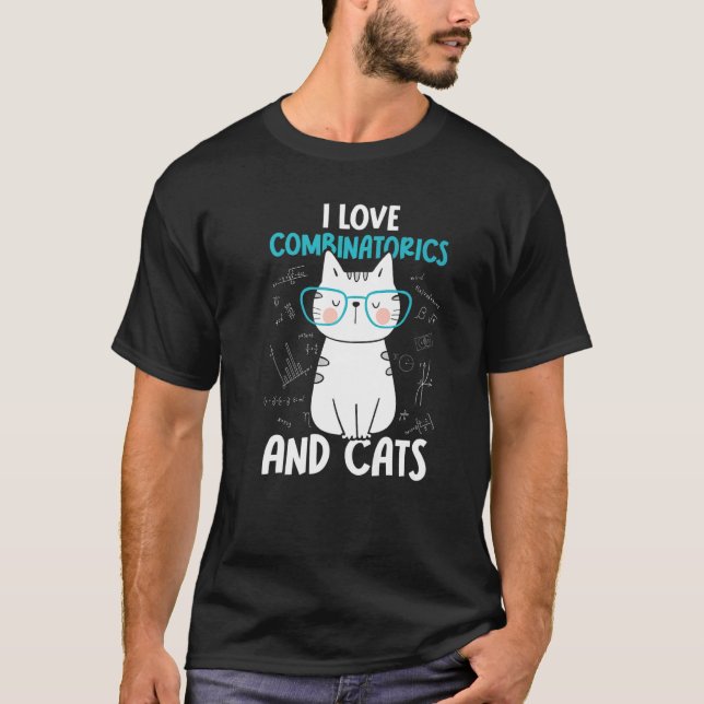Jag älskar matte och katter   Kombinatorik  1 T Shirt (Framsida)