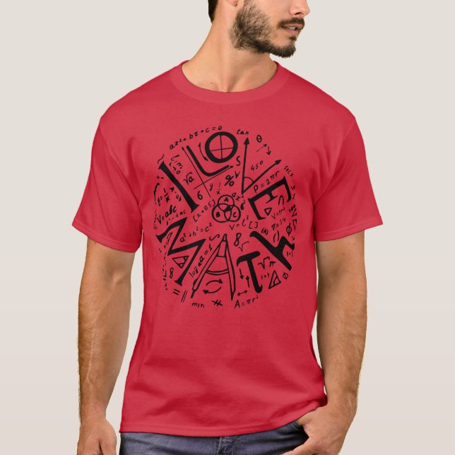 JAG ÄLSKAR MATTE retro T Shirt (Framsida)