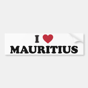 Jag älskar Mauritius Bildekal