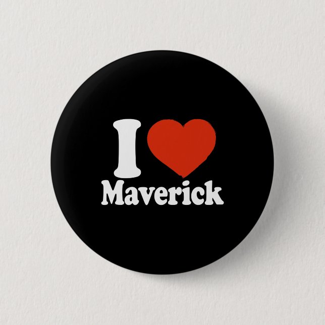 Jag älskar Maverick, jag älskar Maverick, röda hjä Knapp (Framsida)