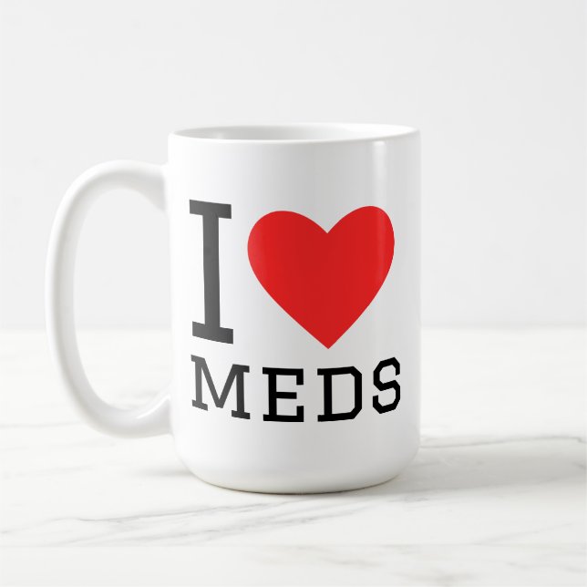 Jag älskar mediciner kaffemugg (Vänster)