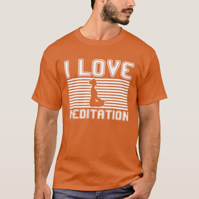 Jag älskar meditation retro t shirt (Framsida)