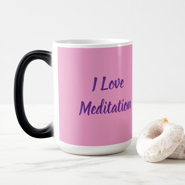 Jag älskar meditation Rosa Morfande Mugg (Med munk)