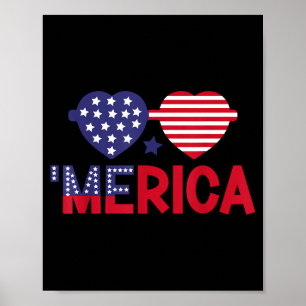 Jag älskar merica patriotiskt hjärta självständigh poster