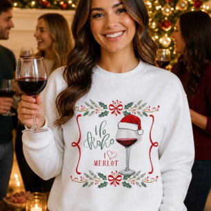 Jag älskar Merlot jul sweatshirt T Shirt