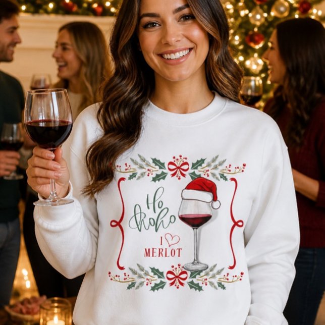 Jag älskar Merlot jul sweatshirt T Shirt (Skapare uppladdad)