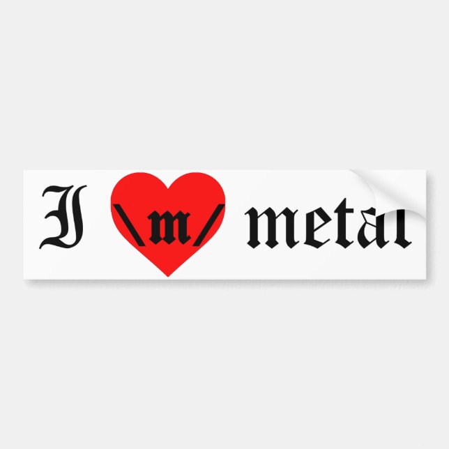 Jag älskar metallbildekalet bildekal (Framsidan)