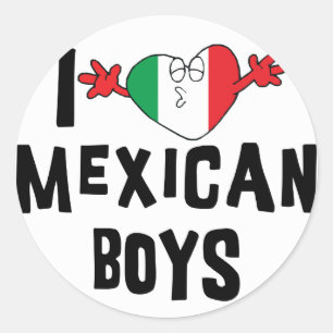 Jag älskar mexicanska pojkar runt klistermärke