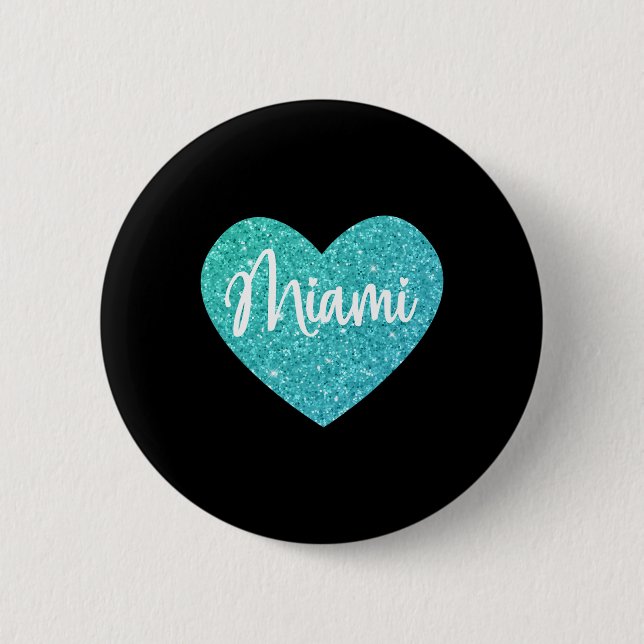 Jag älskar Miami Florida Heart  Knapp (Framsida)