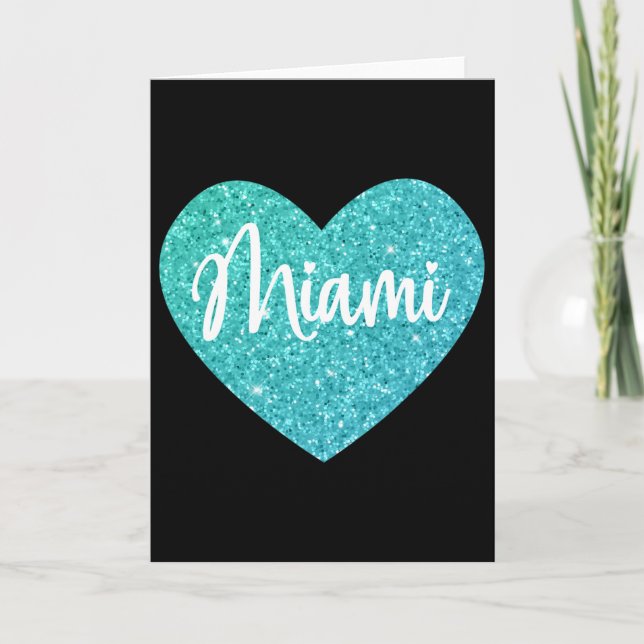 Jag älskar Miami Florida Heart  Kort (Framsida)