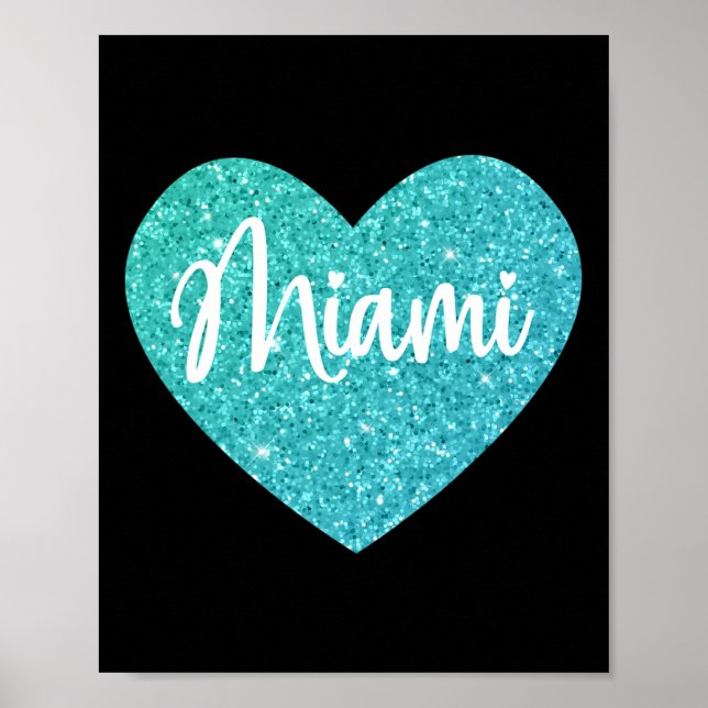 Jag älskar Miami Florida Heart  Poster (Framsidan)