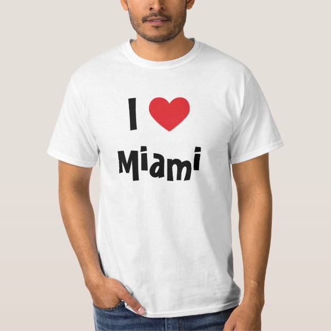 Jag älskar Miami rött hjärta Tee (Framsida)