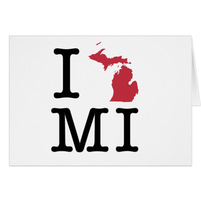 Jag älskar Michigan Hälsningskort (Framsidan Horizontal)