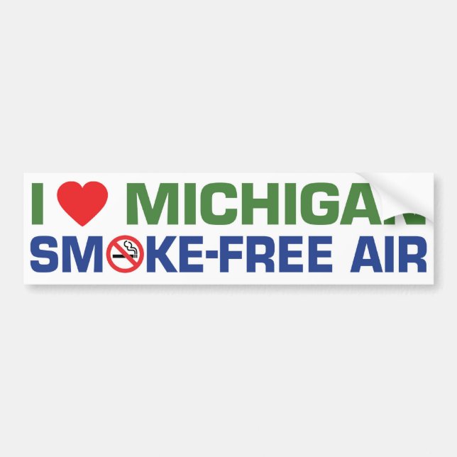Jag älskar Michigan Röka-Fri luft Bildekal (Framsidan)