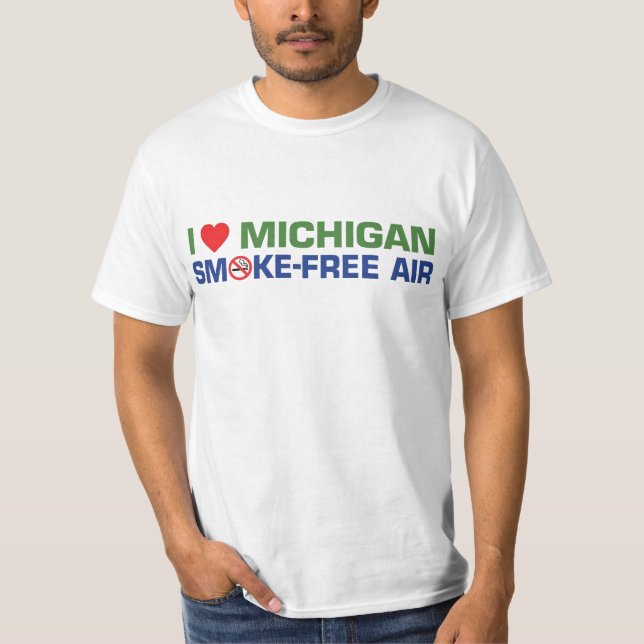 Jag älskar Michigan Röka-Fri luft T Shirt (Framsida)
