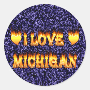 Jag älskar michigan runt klistermärke