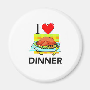 Jag älskar middagen magnet