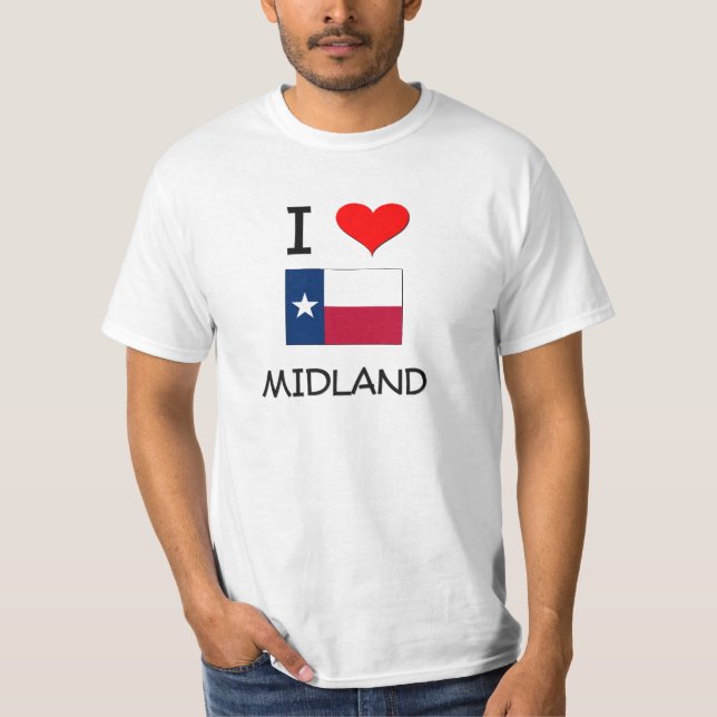 Jag älskar midlanden Texas Tee Shirt (Framsida)