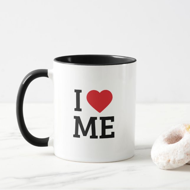 Jag älskar mig kaffemugg | Självkärlekspresent | E (Med munk)