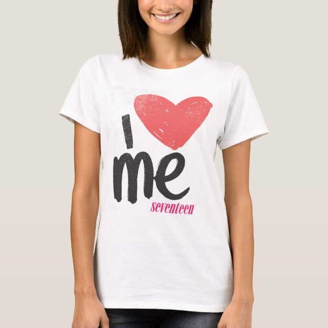 Jag älskar mig Rosa Tee (Framsida)