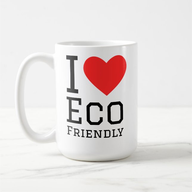 Jag älskar miljövänlig kaffemugg (Vänster)