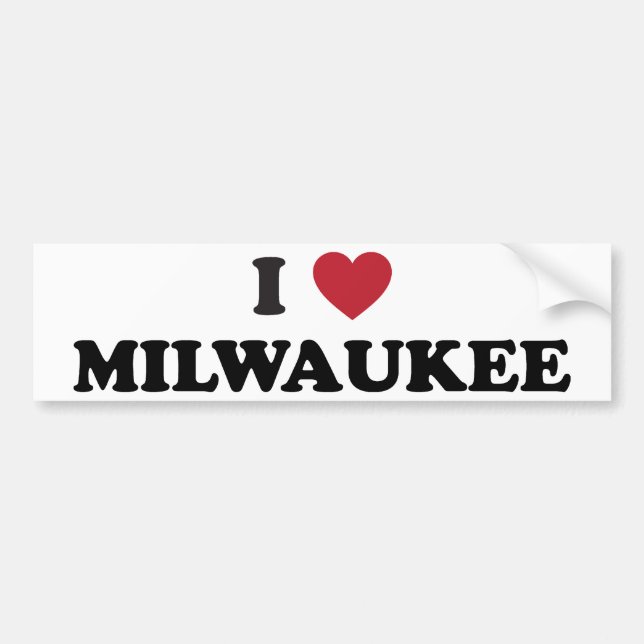 Jag älskar Milwaukee Wisconsin Bildekal (Framsidan)