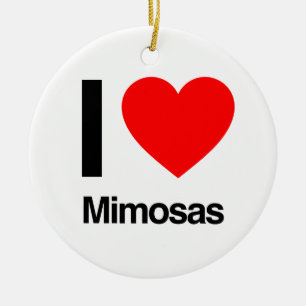 jag älskar mimosas julgransprydnad keramik