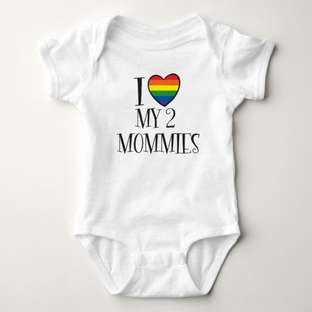 Jag älskar min 2 MOMMIES T-shirt (Framsida)