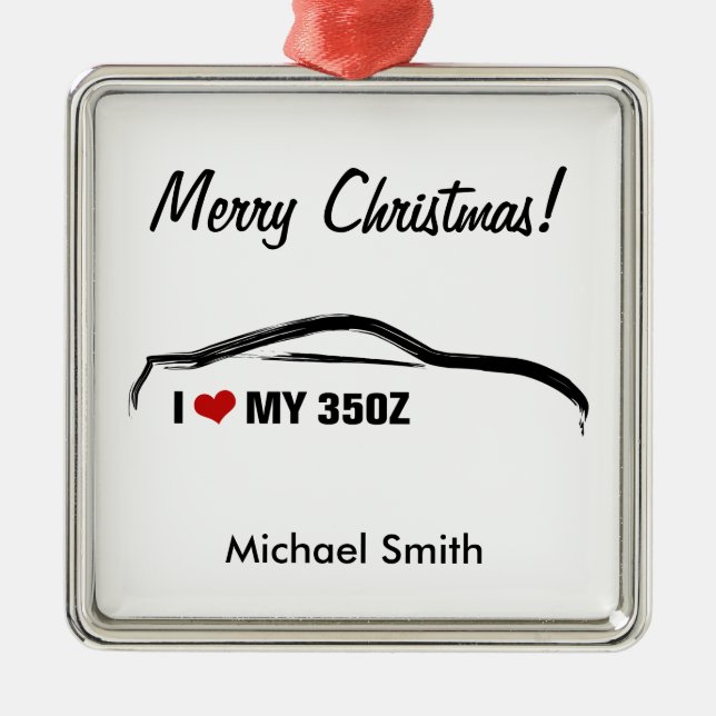 Jag älskar min 350z julgransprydnad metall (Framsidan)