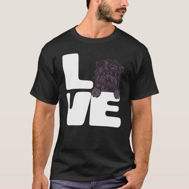 Jag älskar min Affenpinscher hund T Shirt (Framsida)