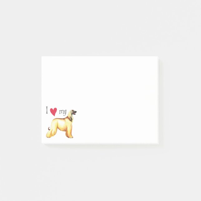 Jag älskar min afghanska hund post-it block (Framsida)