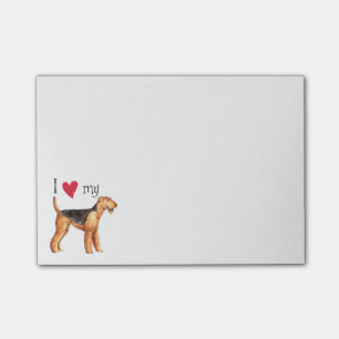Jag älskar min Airedale Post-it Block