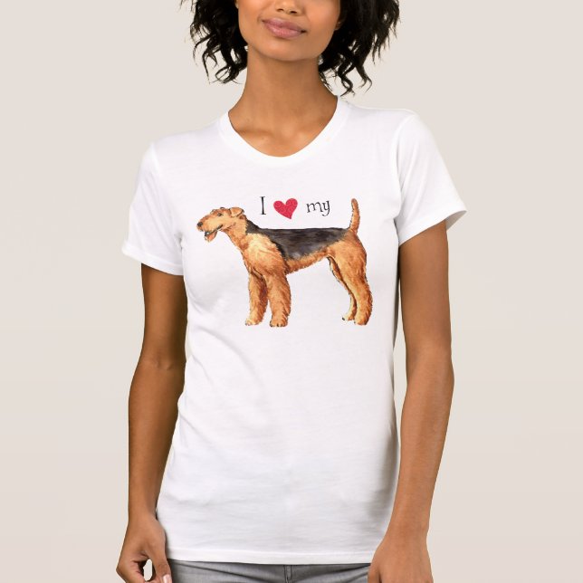 Jag älskar min Airedale T-shirt (Framsida)
