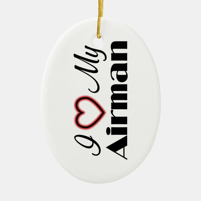 Jag älskar min Airman Julgransprydnad Keramik (Framsidan)