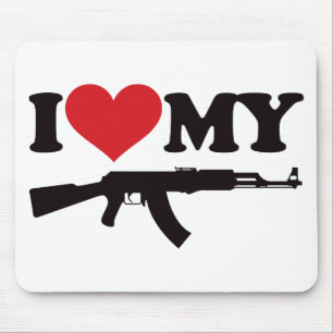 Jag älskar min AK47 Musmatta