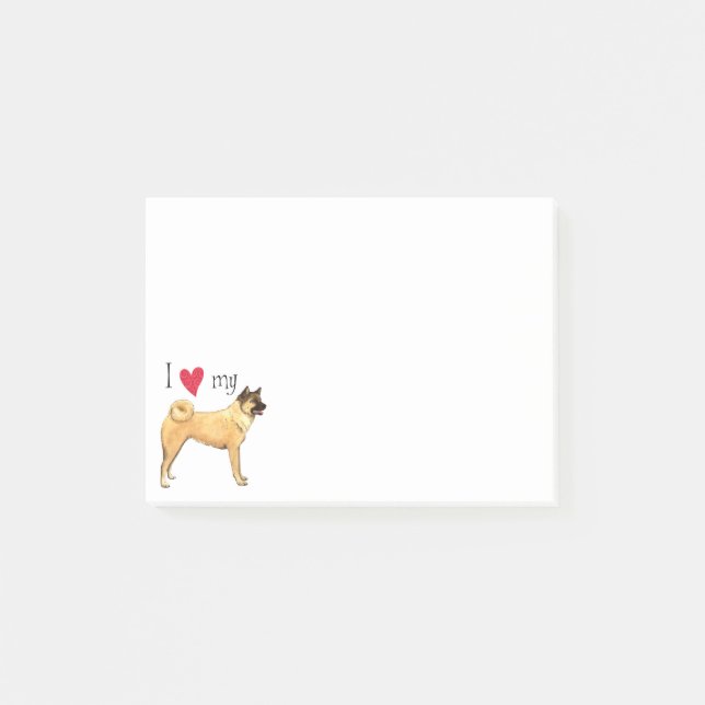 Jag älskar min Akita Post-it Block (Framsida)